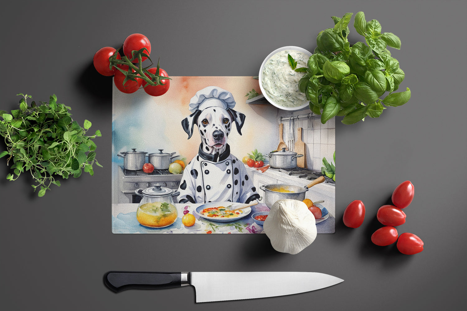 Buy this Dalmatian The Chef Glass Cutting Board