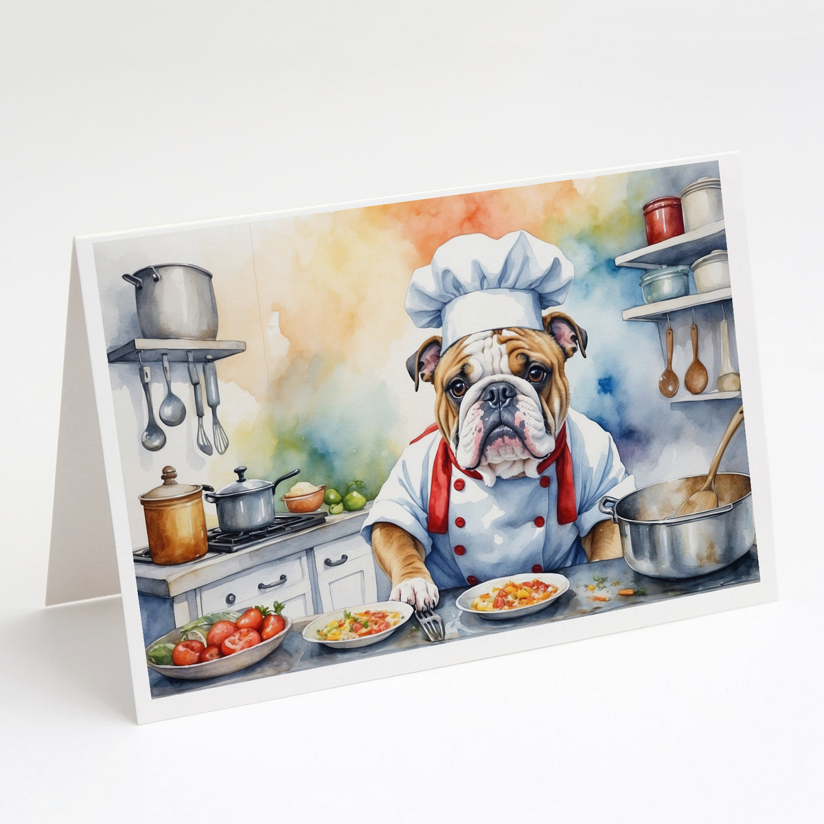 Buy this English Bulldog The Chef Greeting Cards Pack of 8