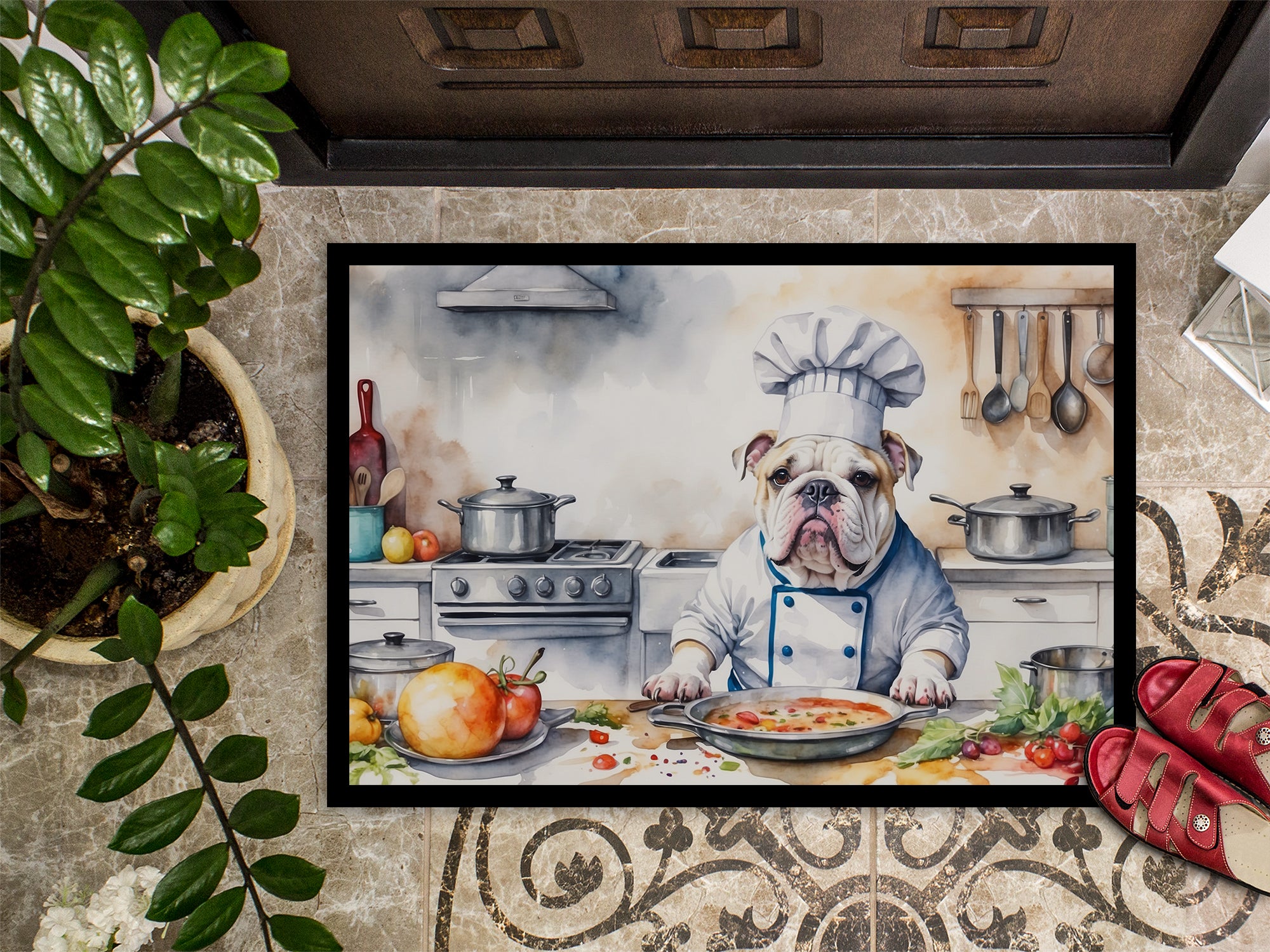 English Bulldog The Chef Doormat