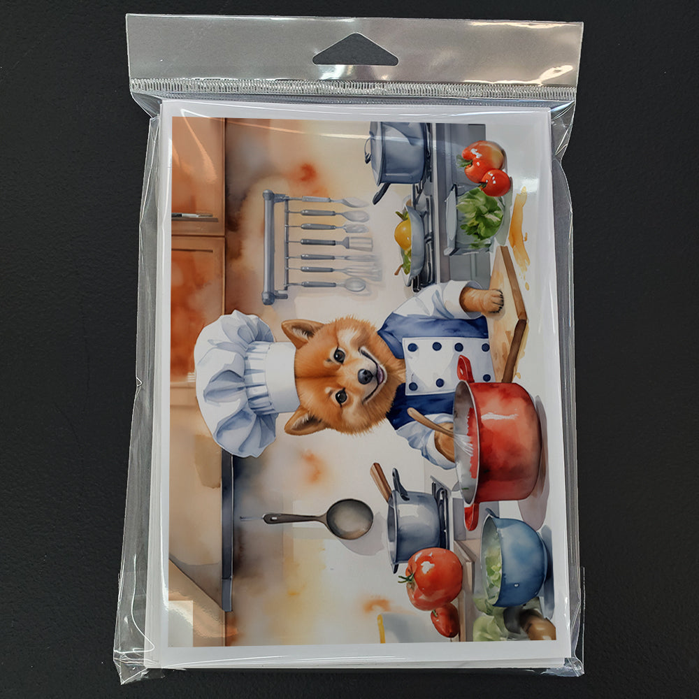 Finnish Spitz The Chef Greeting Cards Pack of 8