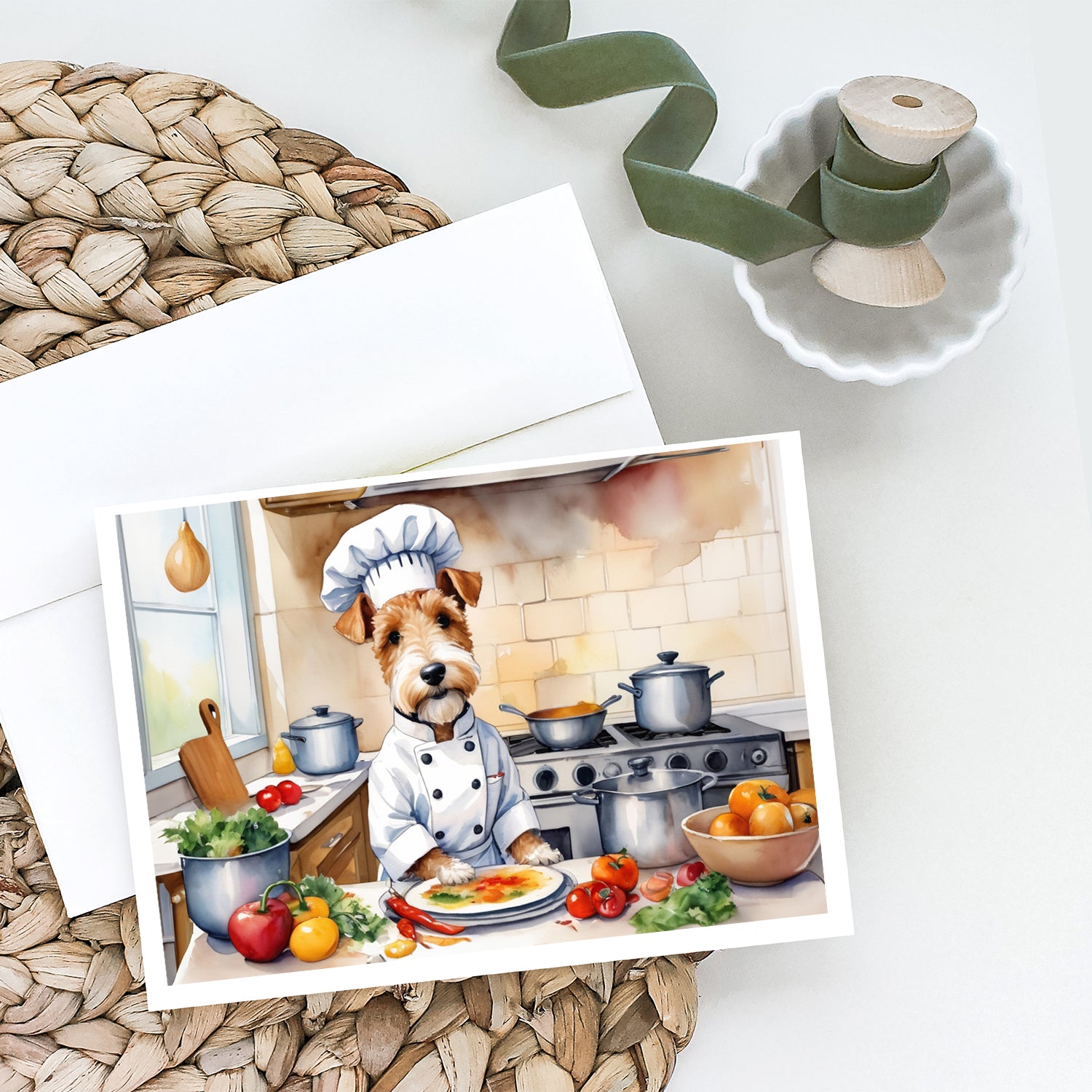 Fox Terrier The Chef Greeting Cards Pack of 8
