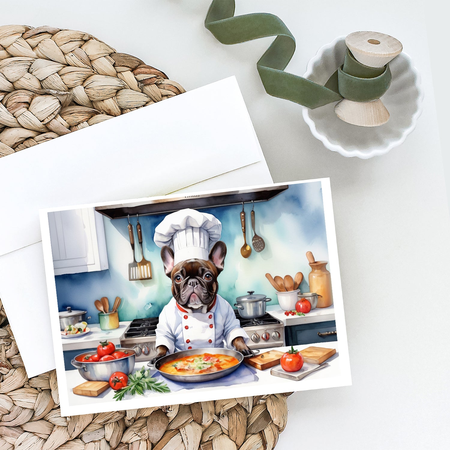 Buy this French Bulldog The Chef Greeting Cards Pack of 8