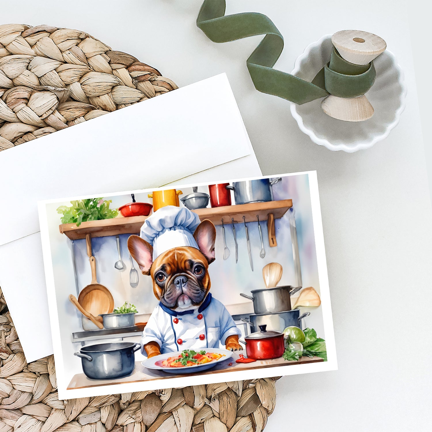 French Bulldog The Chef Greeting Cards Pack of 8