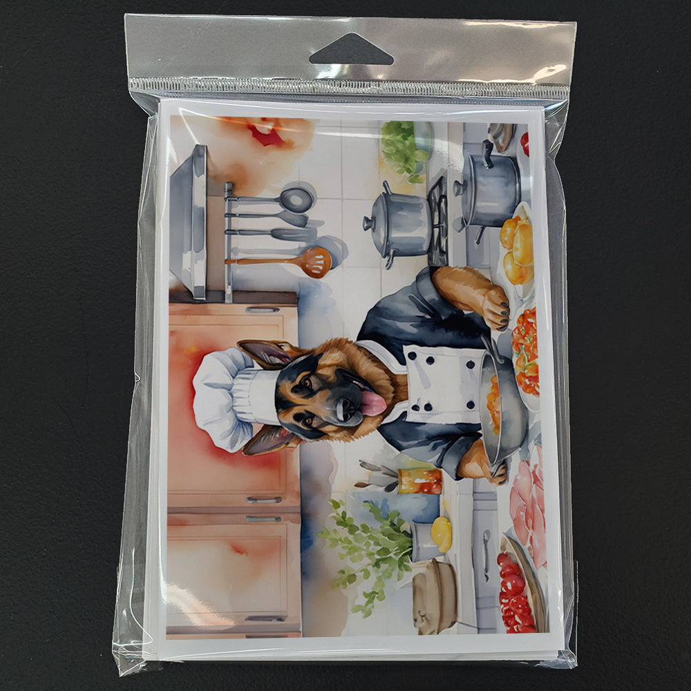 German Shepherd The Chef Greeting Cards Pack of 8