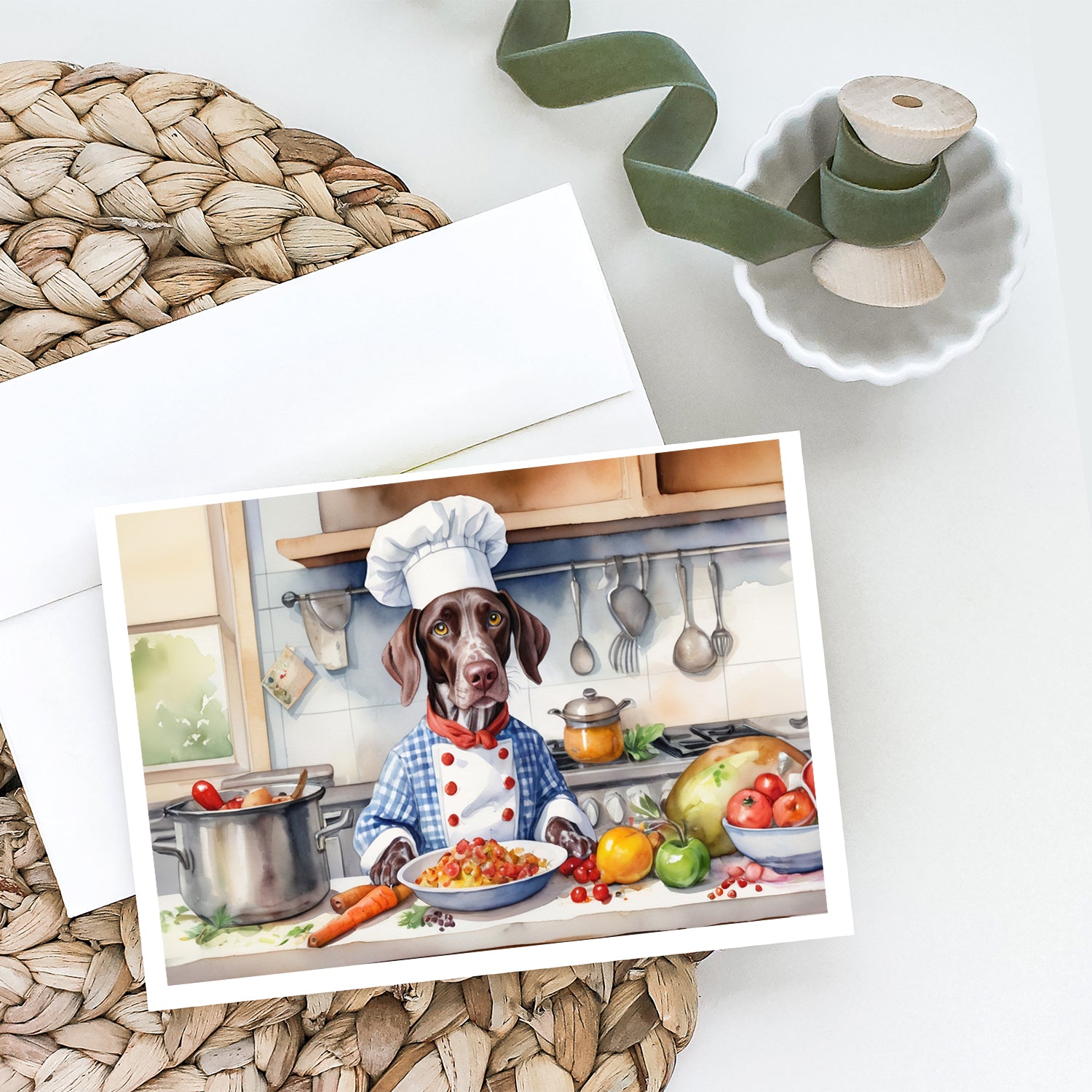 Buy this German Shorthaired Pointer The Chef Greeting Cards Pack of 8