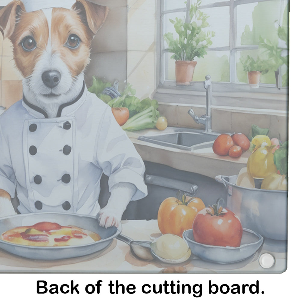 Jack Russell Terrier The Chef Glass Cutting Board