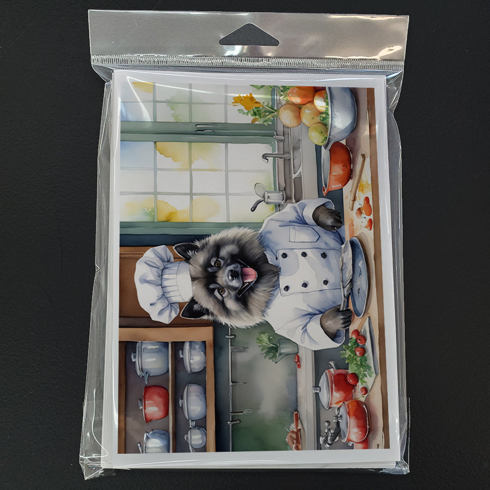 Keeshond The Chef Greeting Cards Pack of 8
