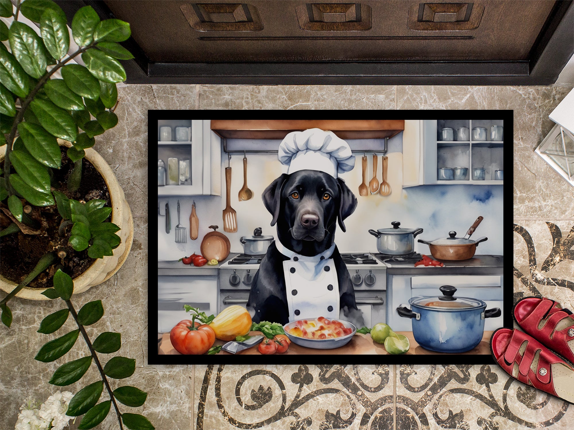 Black Labrador Retriever The Chef Doormat