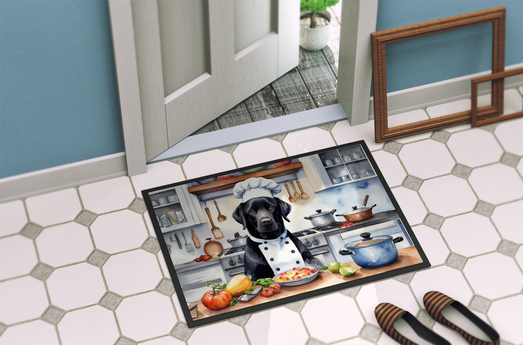 Black Labrador Retriever The Chef Doormat