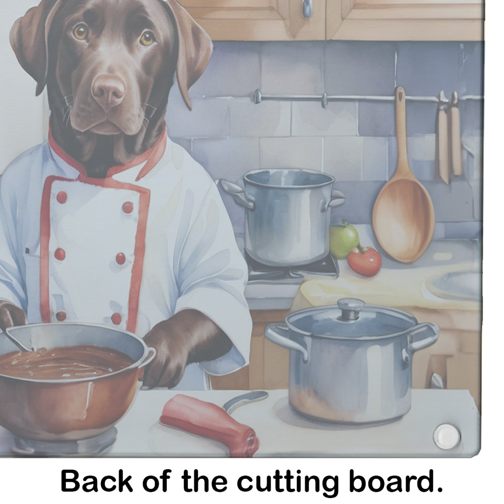 Chocolate Labrador Retriever The Chef Glass Cutting Board