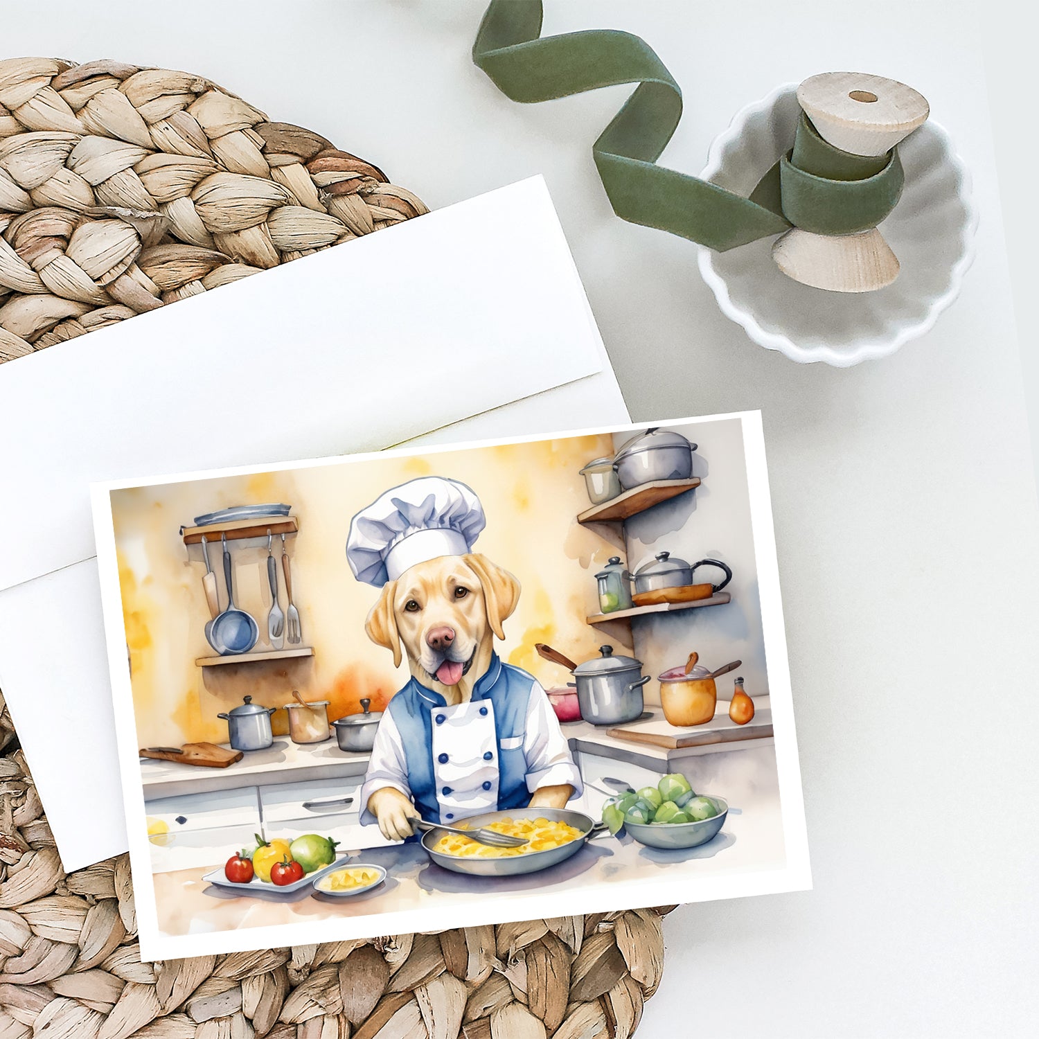 Buy this Yellow Labrador Retriever The Chef Greeting Cards Pack of 8