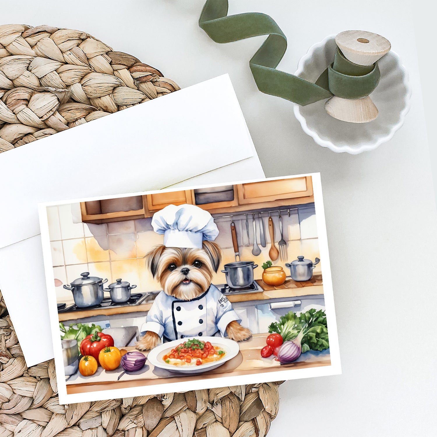 Lhasa Apso The Chef Greeting Cards Pack of 8