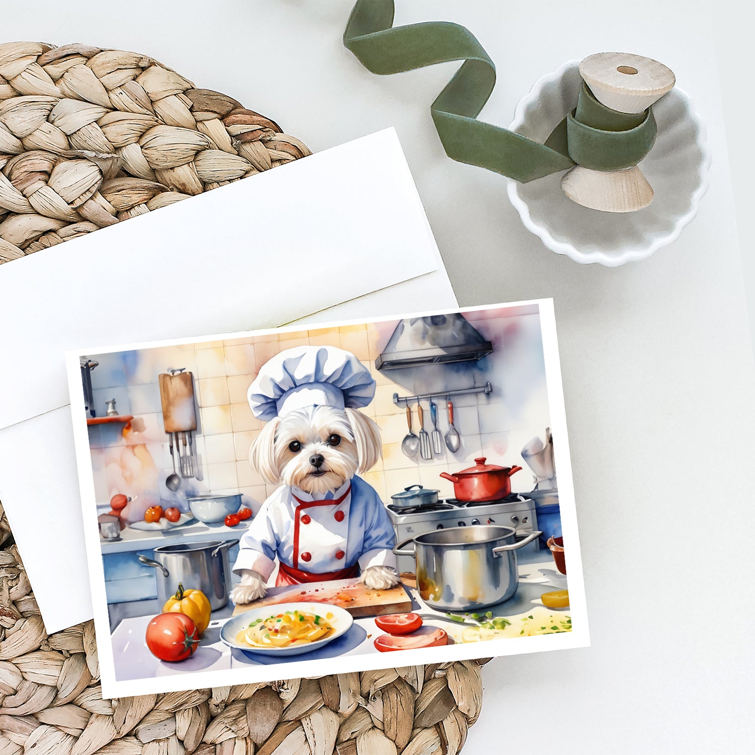 Buy this Maltese The Chef Greeting Cards Pack of 8