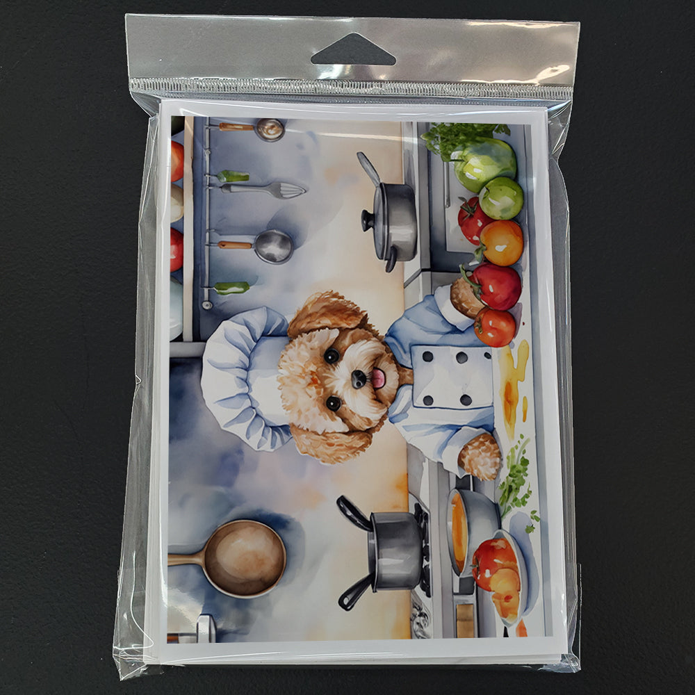 Maltipoo The Chef Greeting Cards Pack of 8
