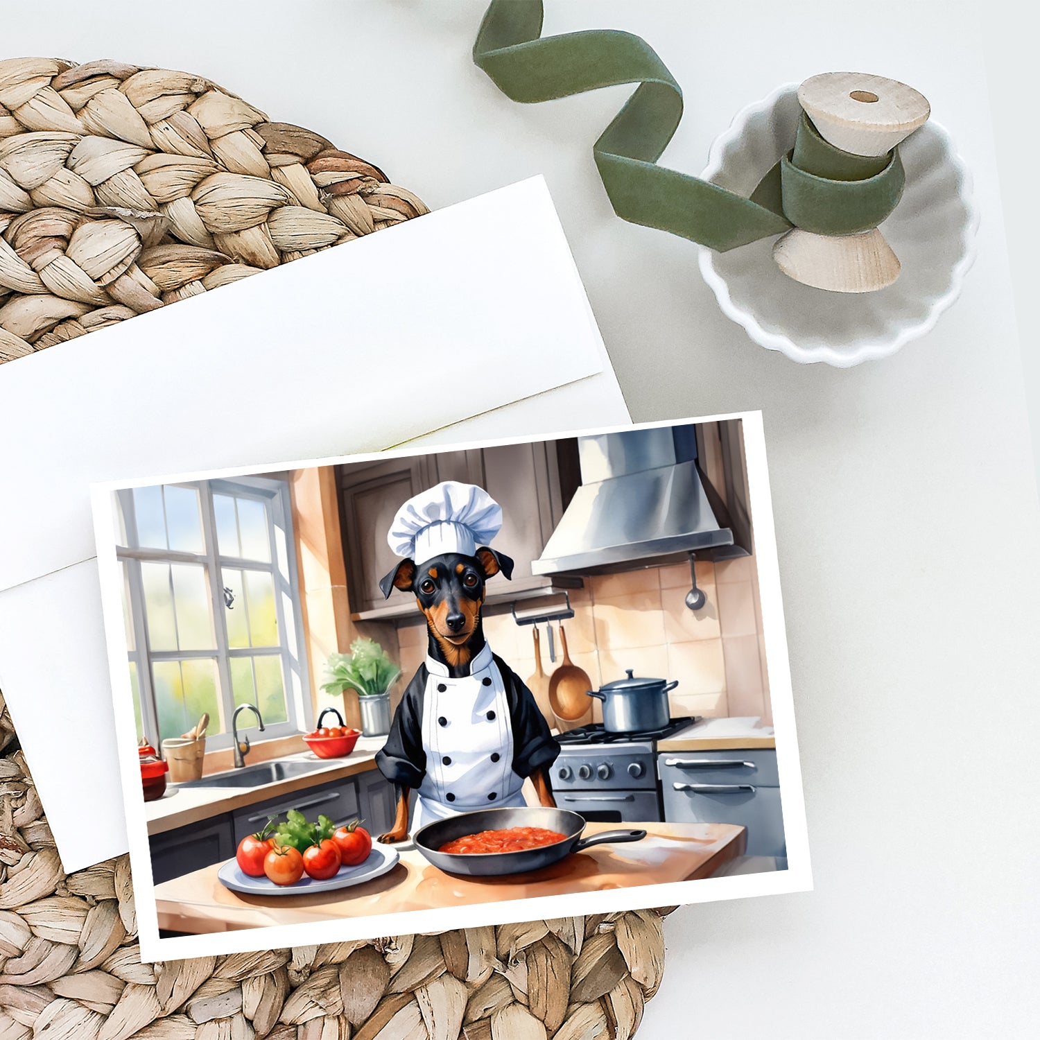 Buy this Manchester Terrier The Chef Greeting Cards Pack of 8