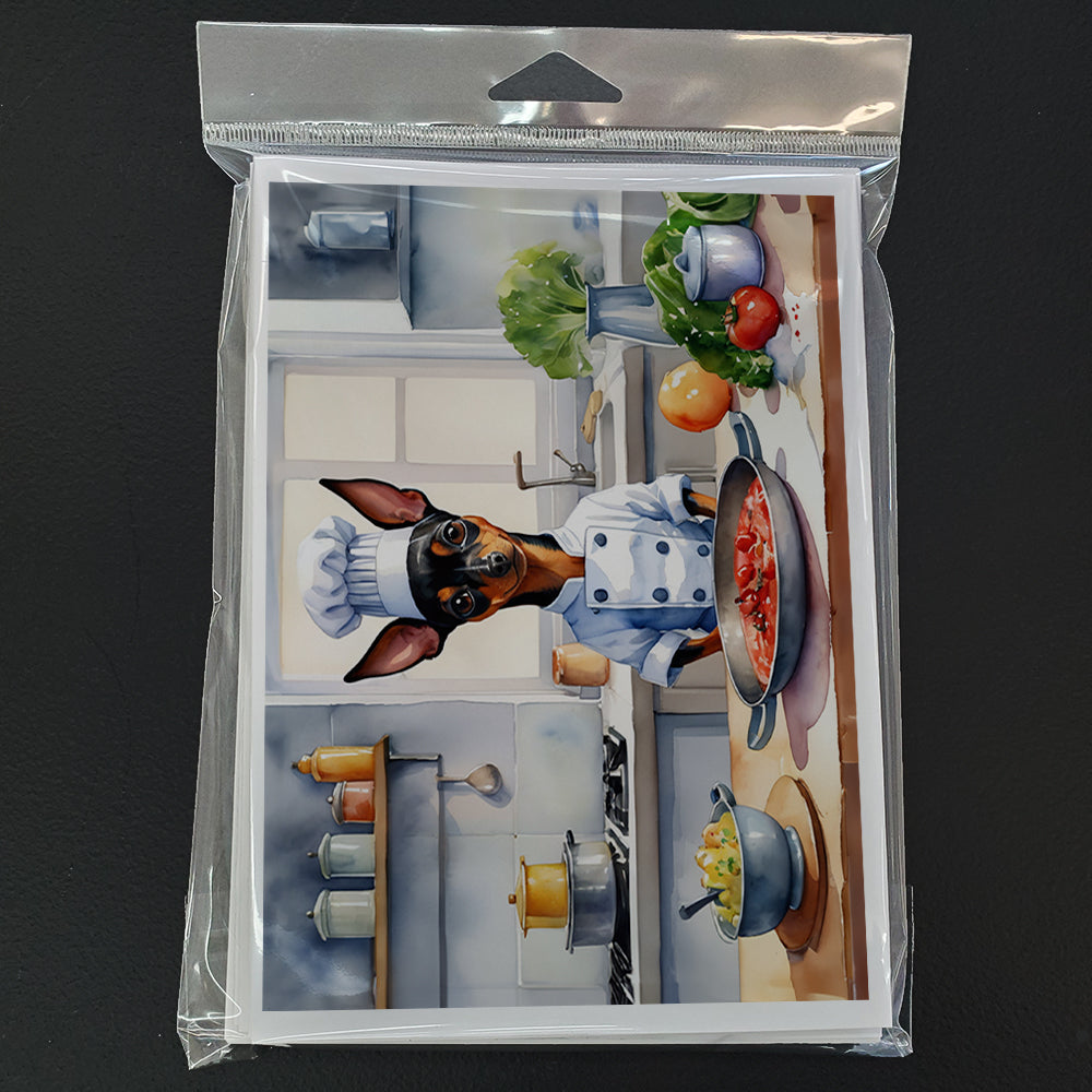 Miniature Pinscher The Chef Greeting Cards Pack of 8