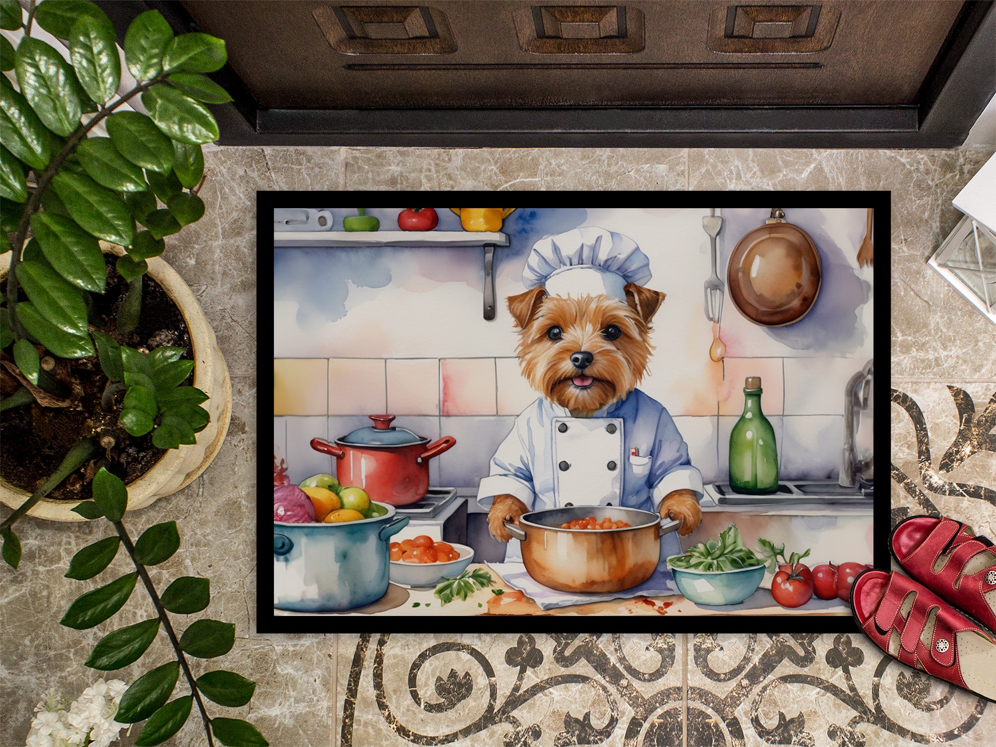 Norfolk Terrier The Chef Doormat