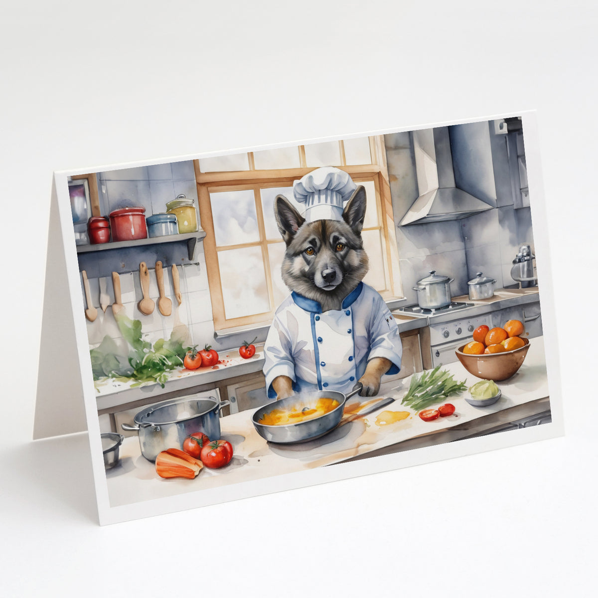 Buy this Norwegian Elkhound The Chef Greeting Cards Pack of 8