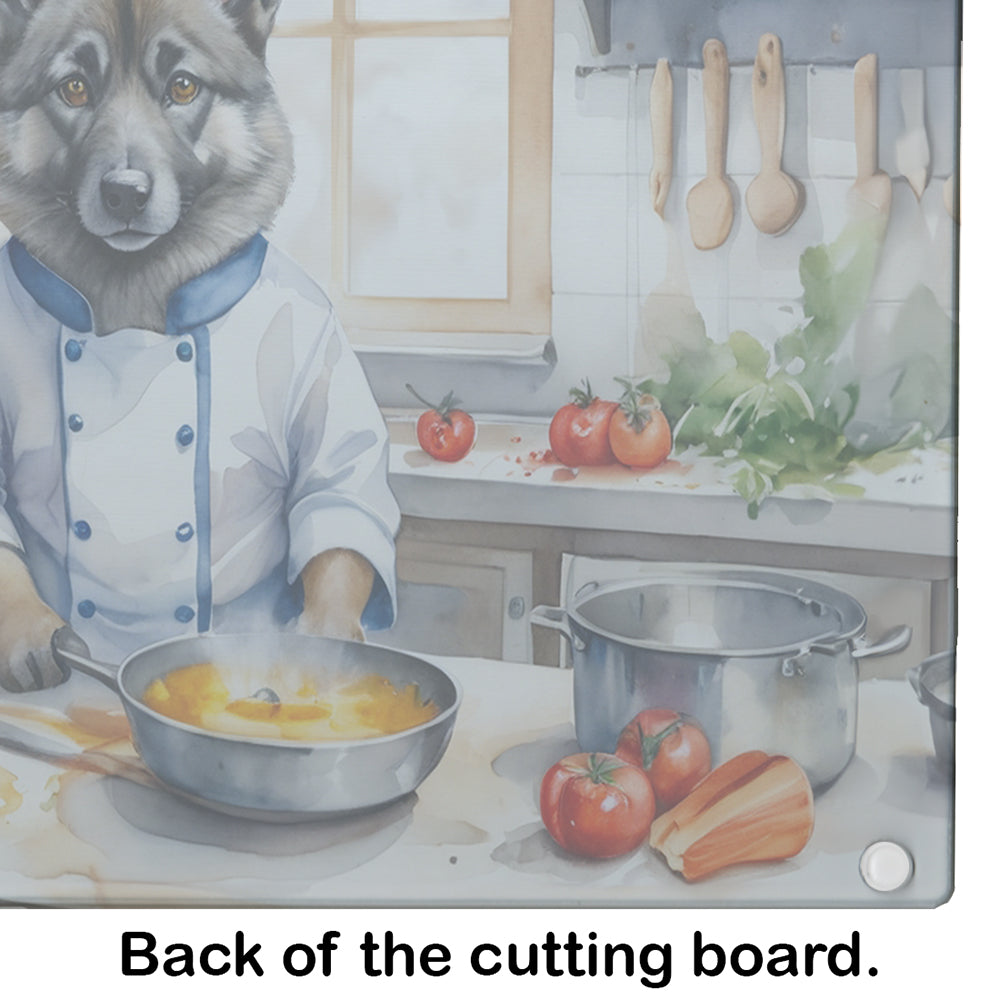 Norwegian Elkhound The Chef Glass Cutting Board