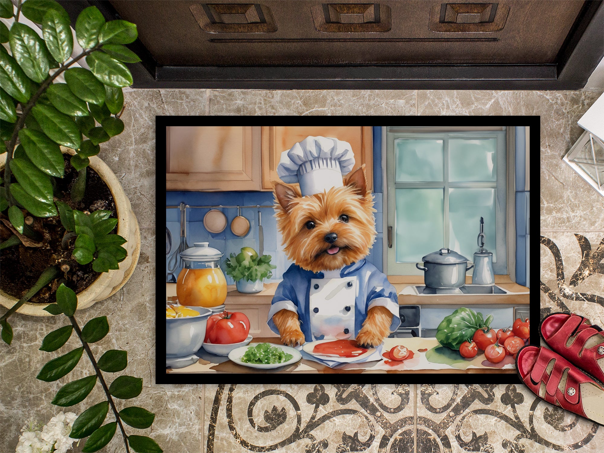 Norwich Terrier The Chef Doormat