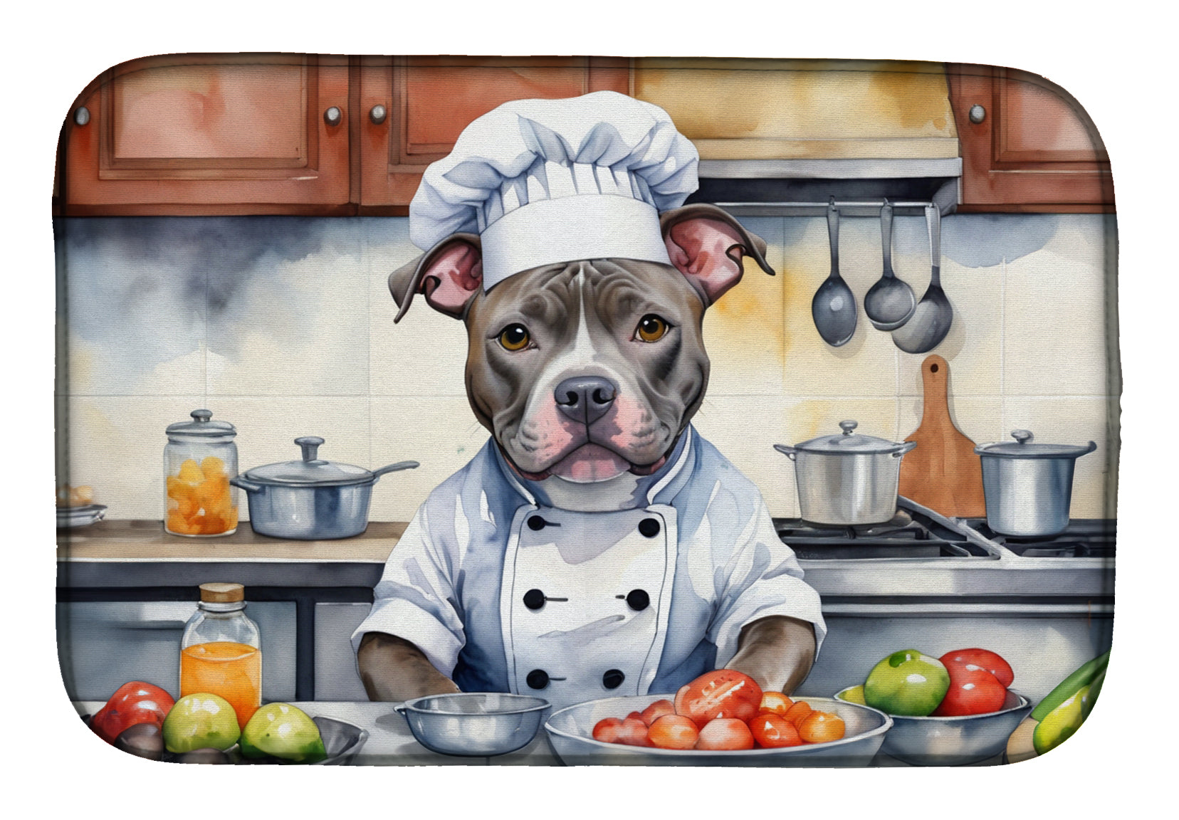 Buy this Pit Bull Terrier The Chef Dish Drying Mat