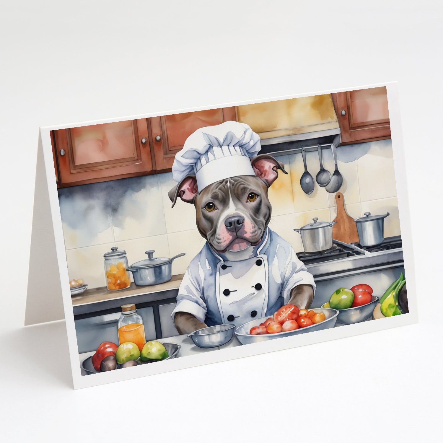 Buy this Pit Bull Terrier The Chef Greeting Cards Pack of 8