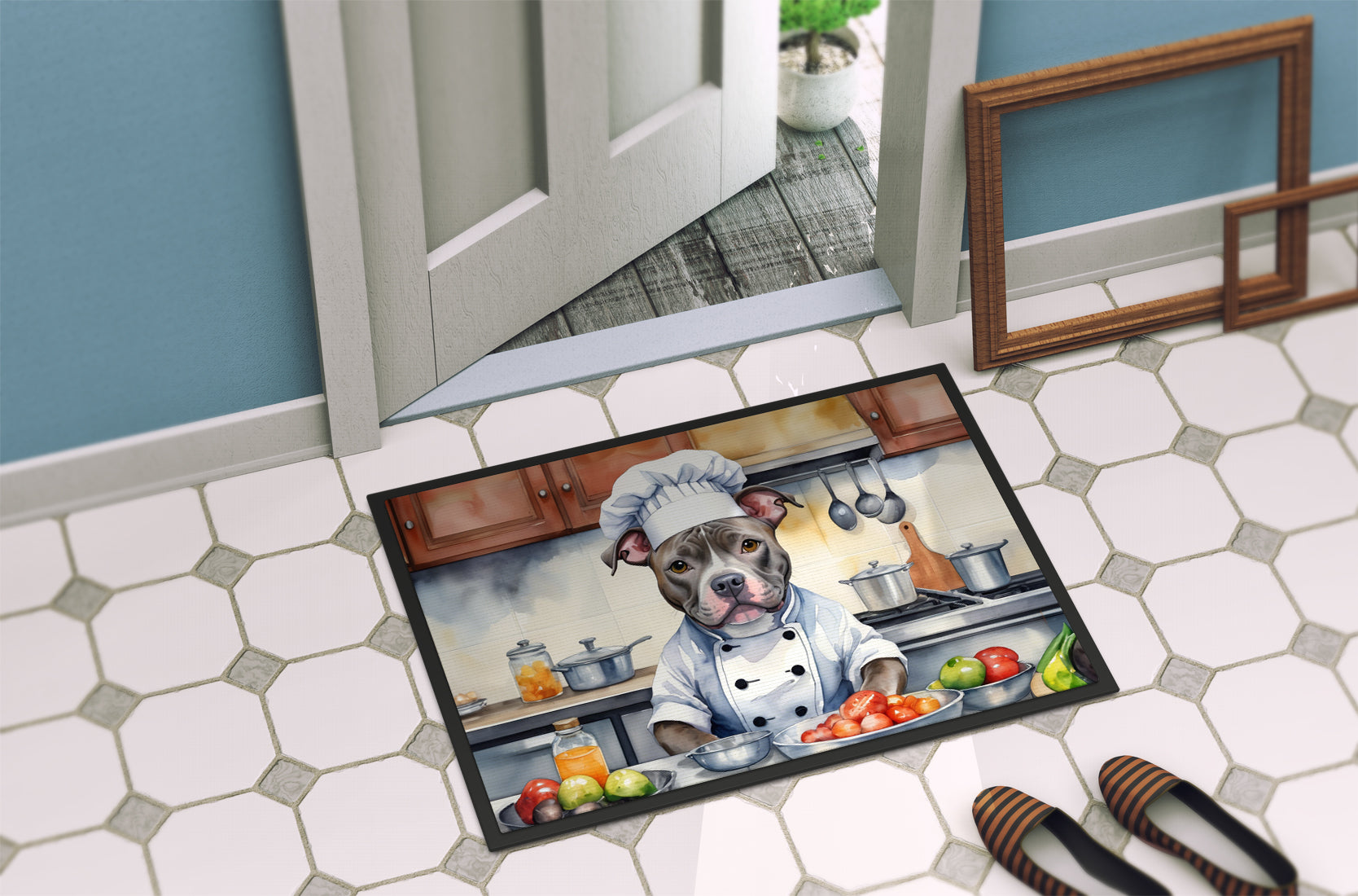 Pit Bull Terrier The Chef Doormat