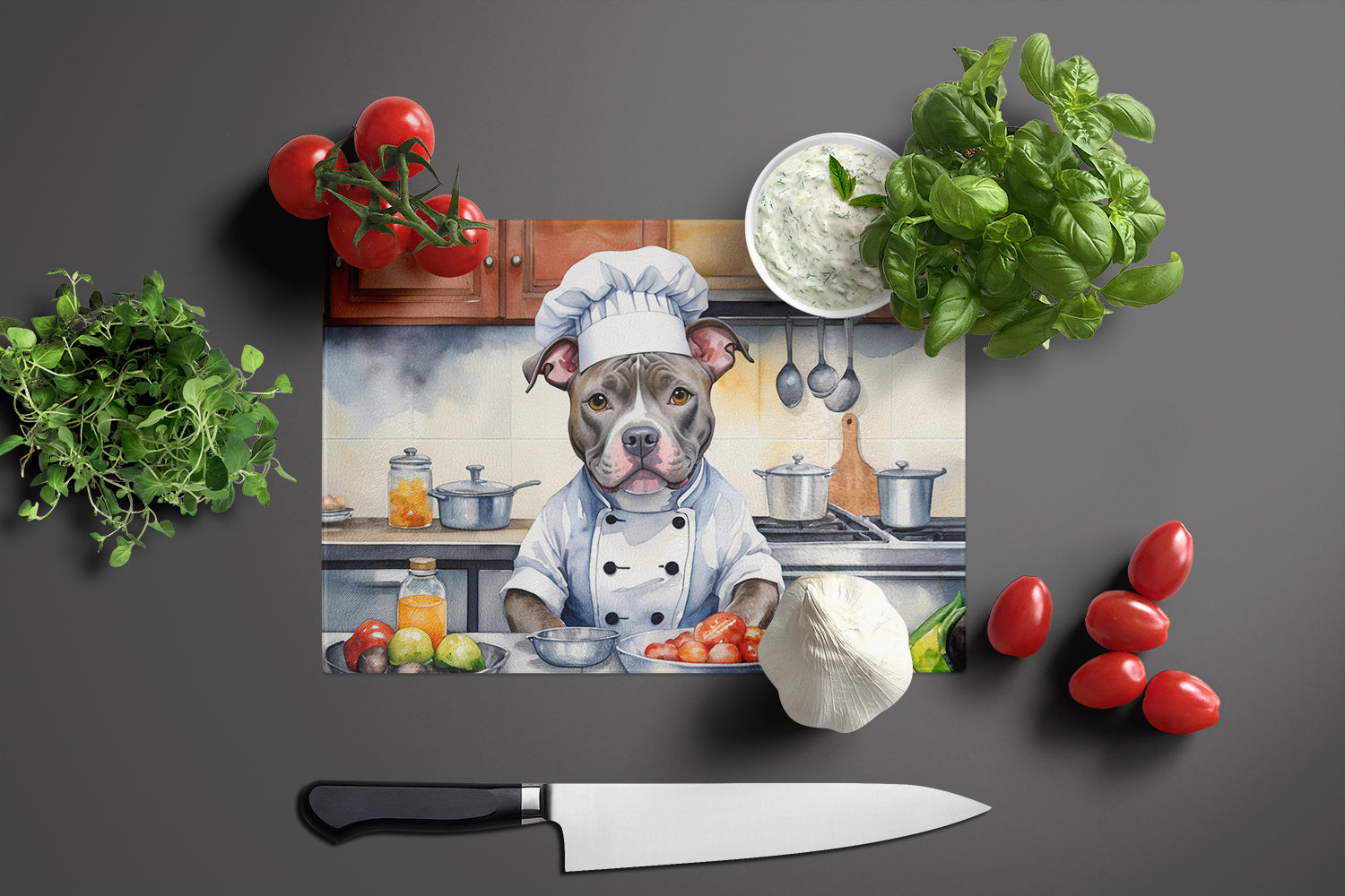 Buy this Pit Bull Terrier The Chef Glass Cutting Board