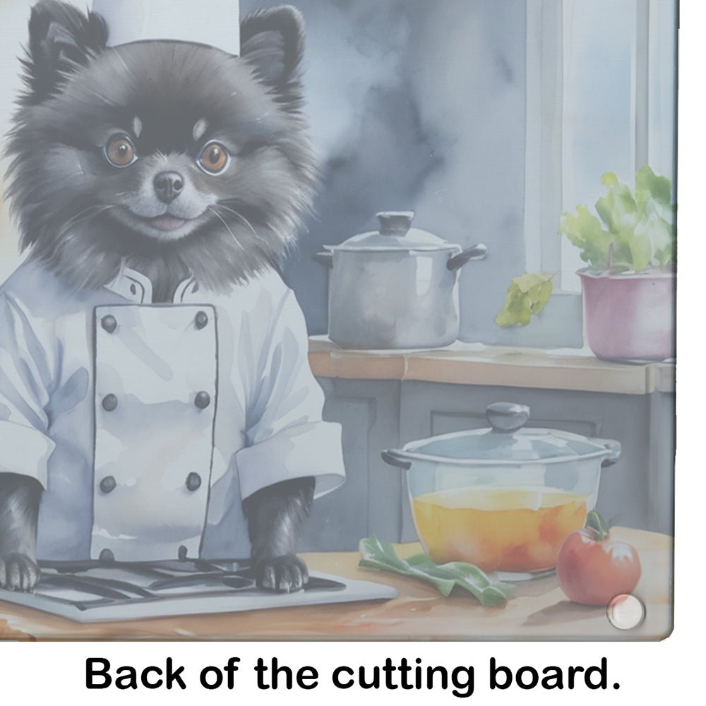 Pomeranian The Chef Glass Cutting Board
