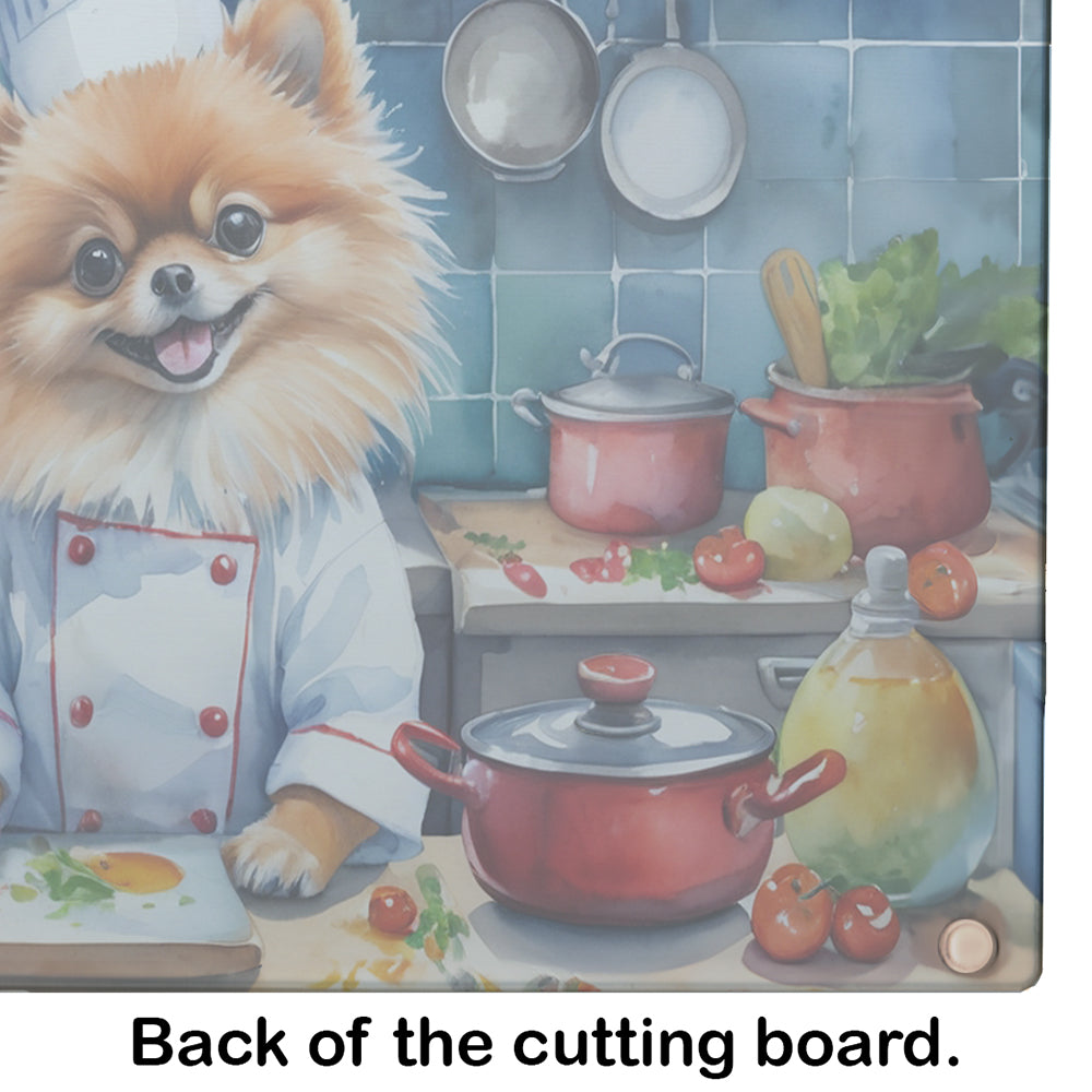 Pomeranian The Chef Glass Cutting Board
