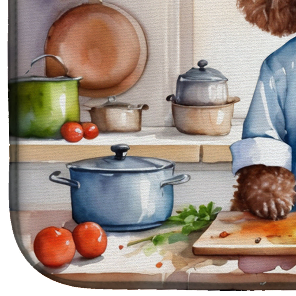 Chocolate Poodle The Chef Dish Drying Mat
