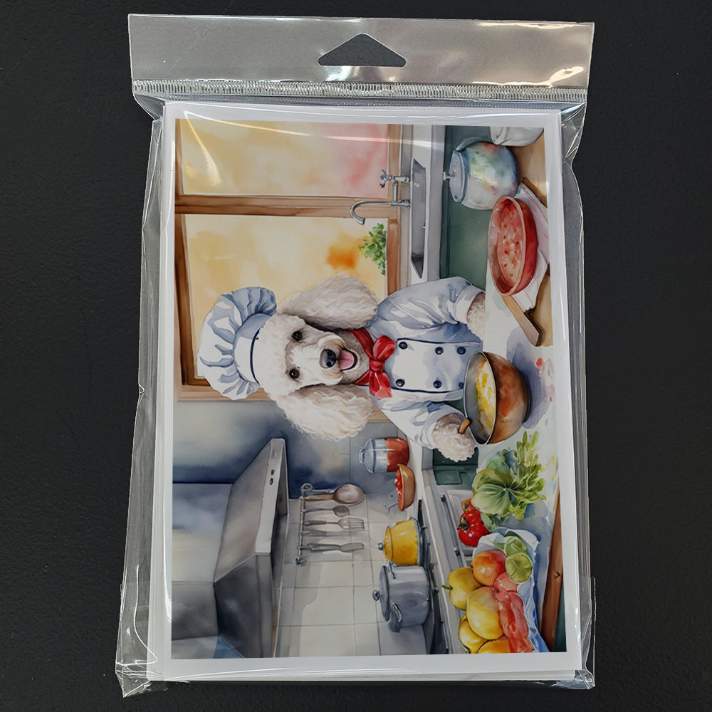 White Poodle The Chef Greeting Cards Pack of 8
