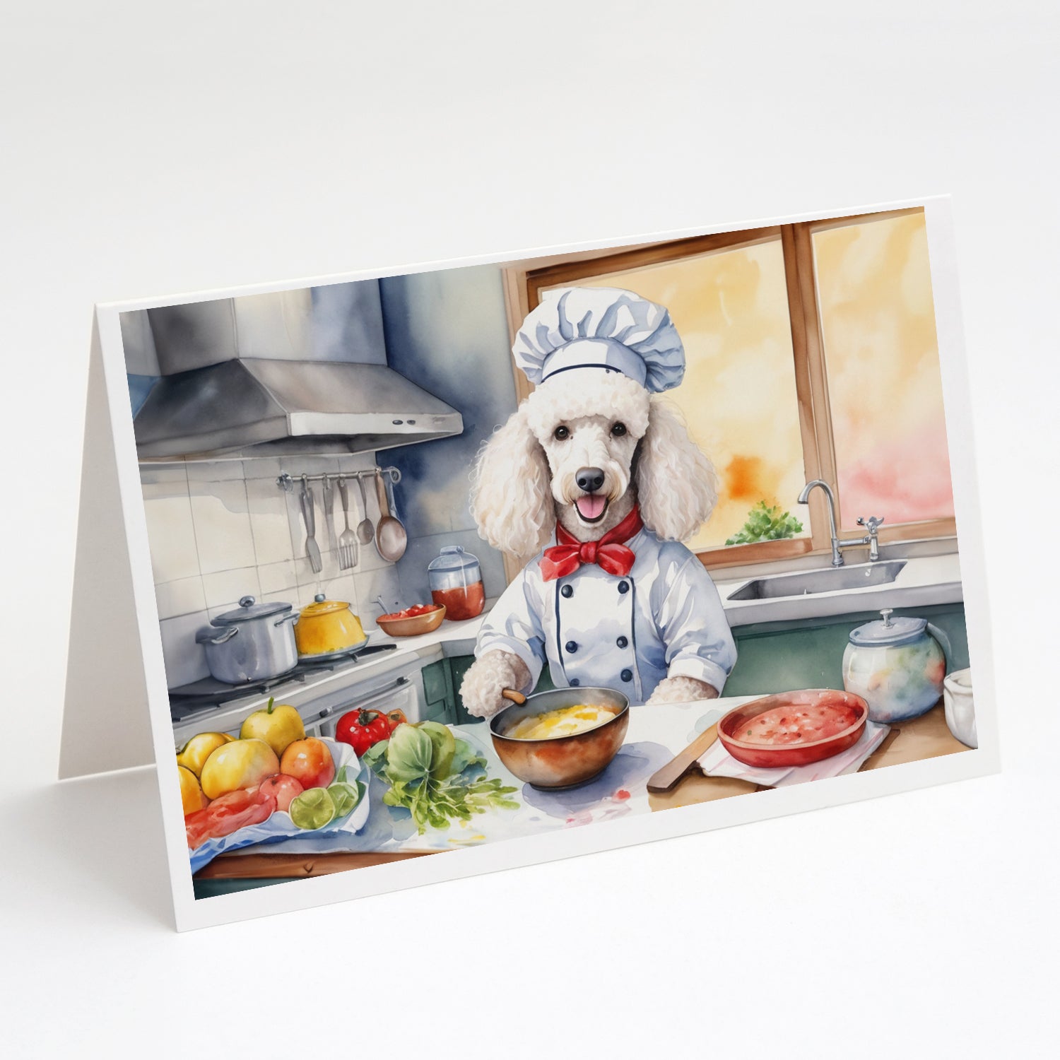 Buy this White Poodle The Chef Greeting Cards Pack of 8