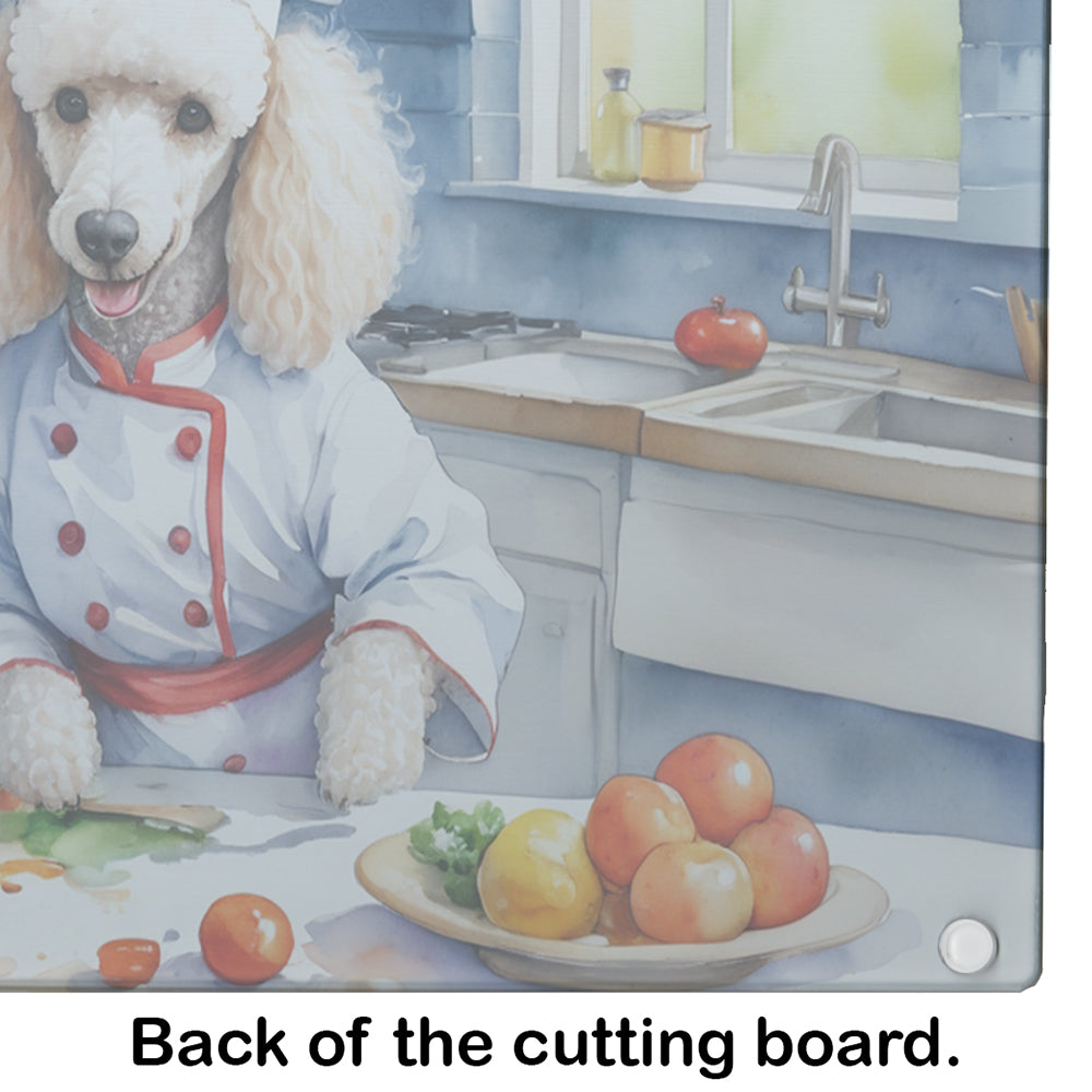 White Poodle The Chef Glass Cutting Board