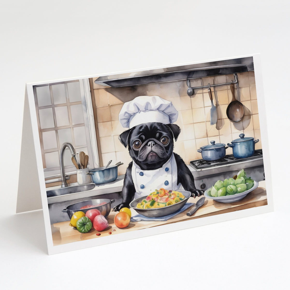 Buy this Pug The Chef Greeting Cards Pack of 8
