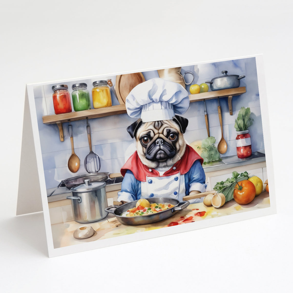 Buy this Pug The Chef Greeting Cards Pack of 8