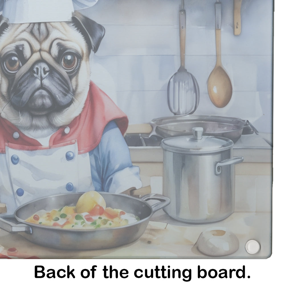Pug The Chef Glass Cutting Board