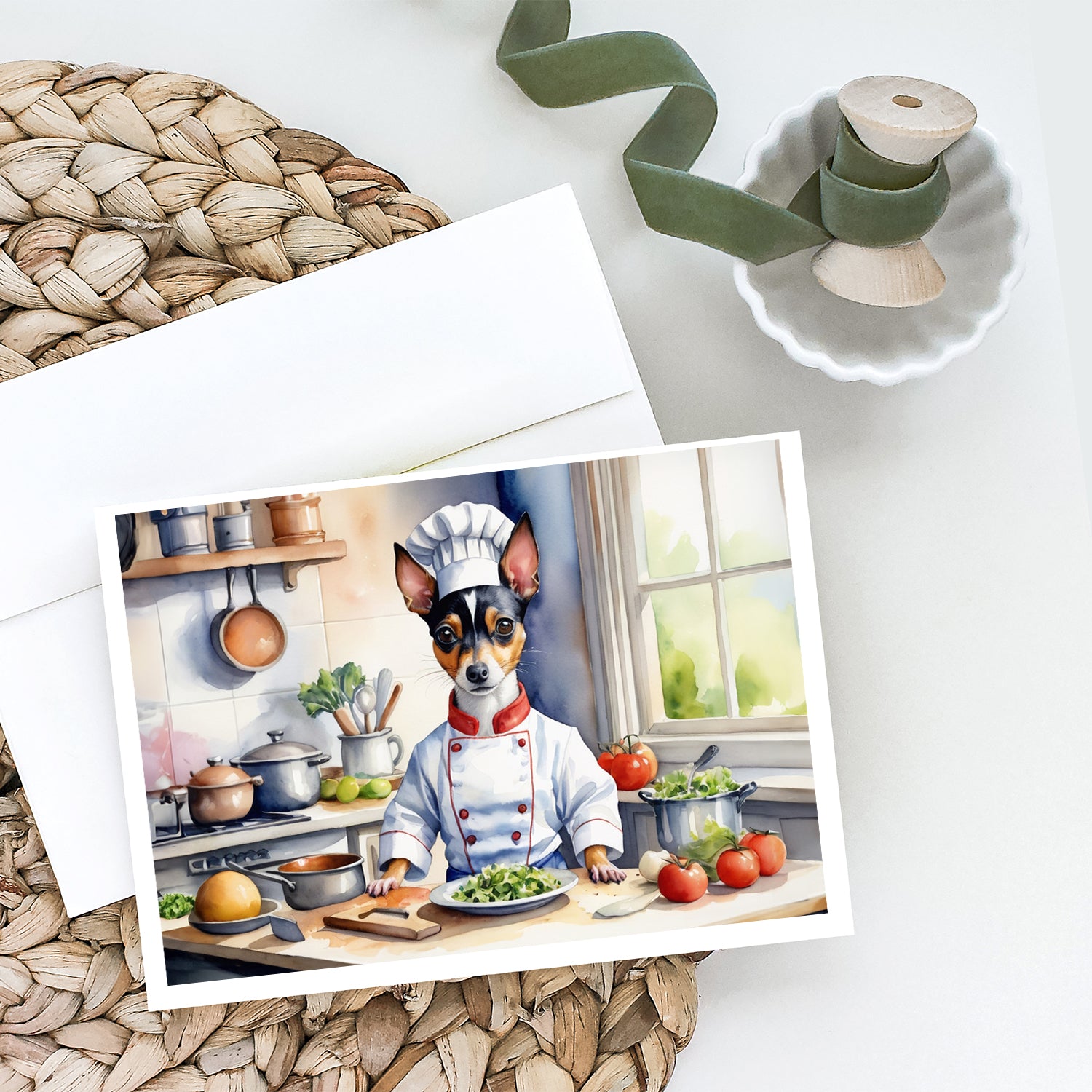 Rat Terrier The Chef Greeting Cards Pack of 8