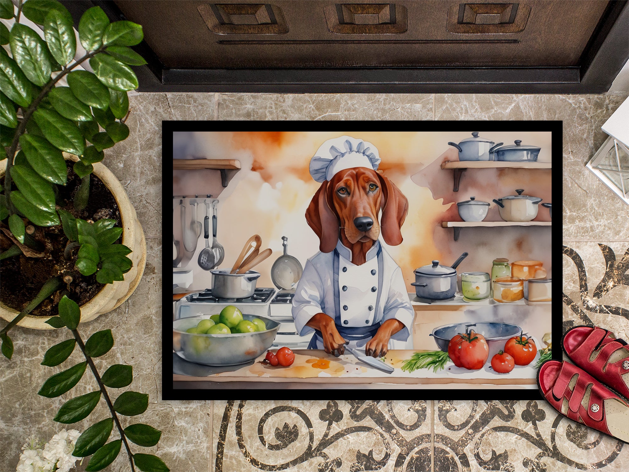 Redbone Coonhound The Chef Doormat