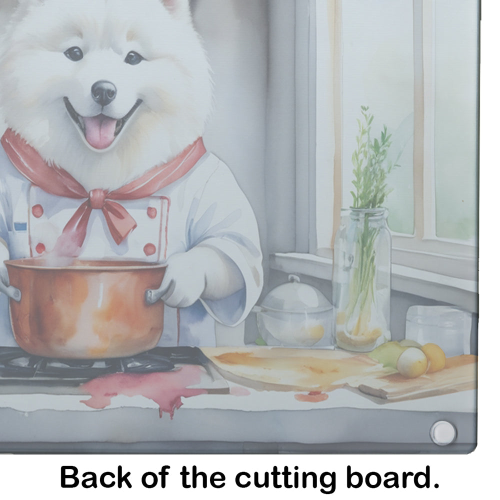 Samoyed The Chef Glass Cutting Board