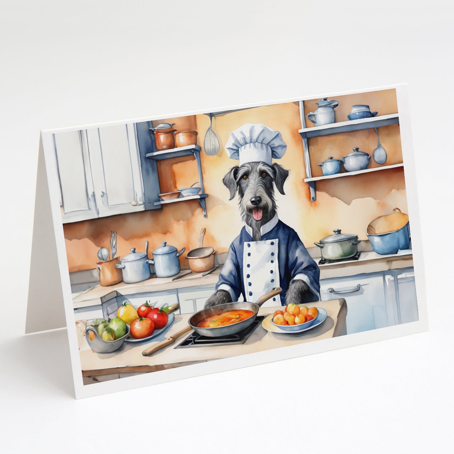 Buy this Scottish Deerhound The Chef Greeting Cards Pack of 8