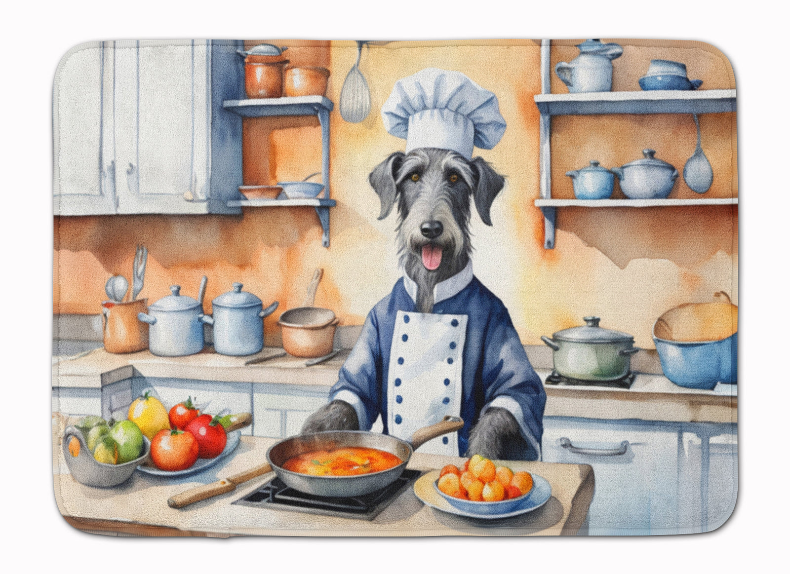 Buy this Scottish Deerhound The Chef Memory Foam Kitchen Mat