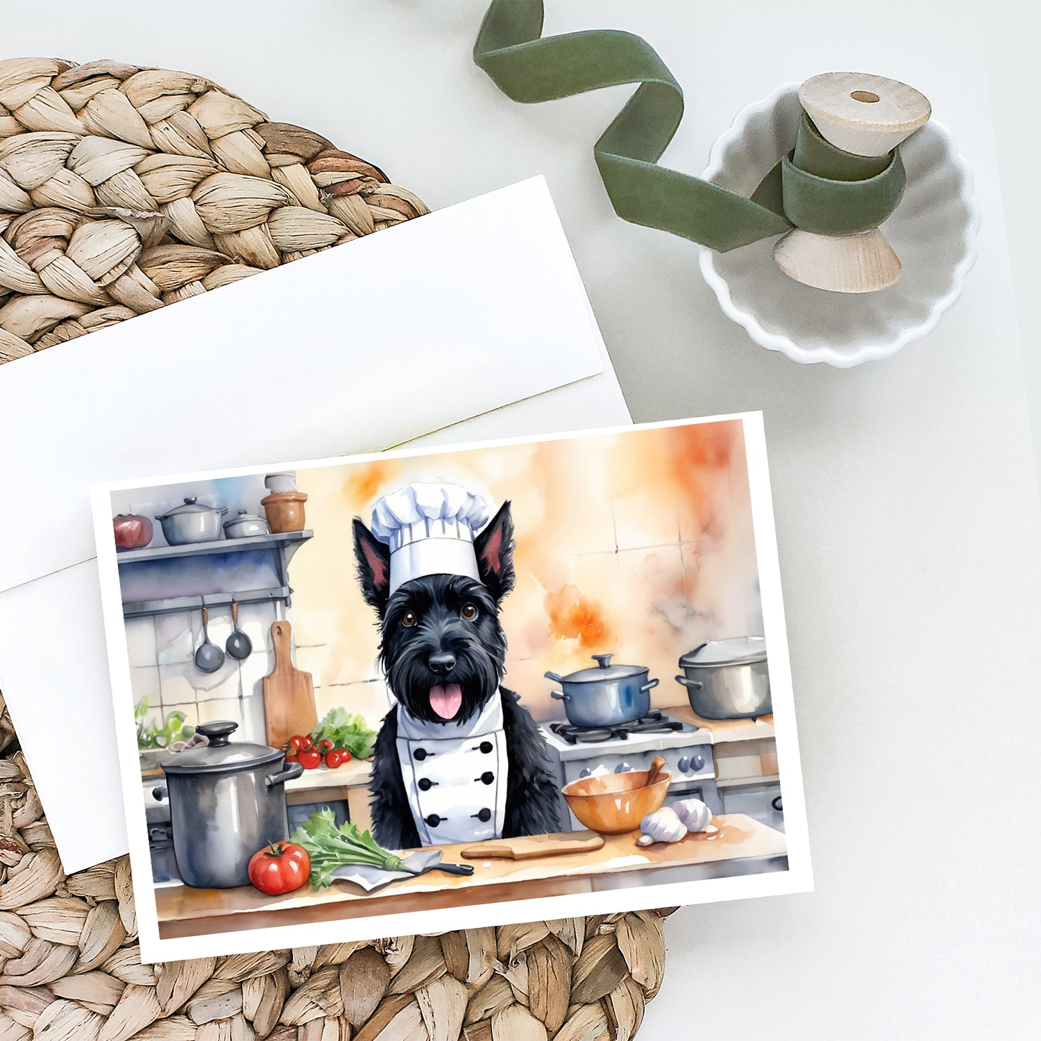 Scottish Terrier The Chef Greeting Cards Pack of 8