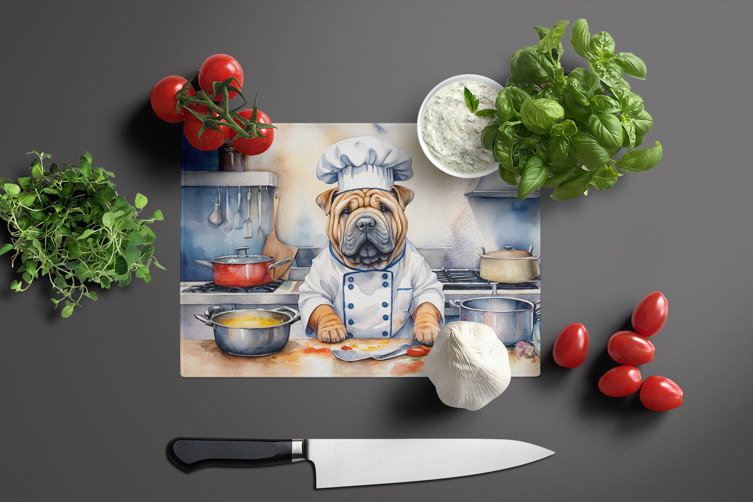 Buy this Shar Pei The Chef Glass Cutting Board