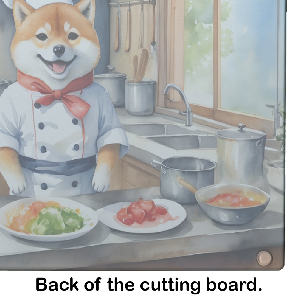 Shiba Inu The Chef Glass Cutting Board