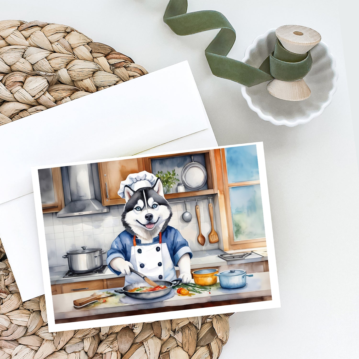 Buy this Siberian Husky The Chef Greeting Cards Pack of 8