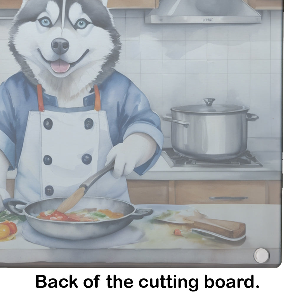 Siberian Husky The Chef Glass Cutting Board