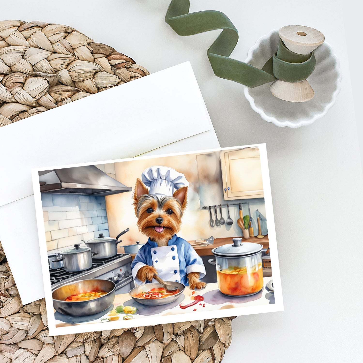 Silky Terrier The Chef Greeting Cards Pack of 8