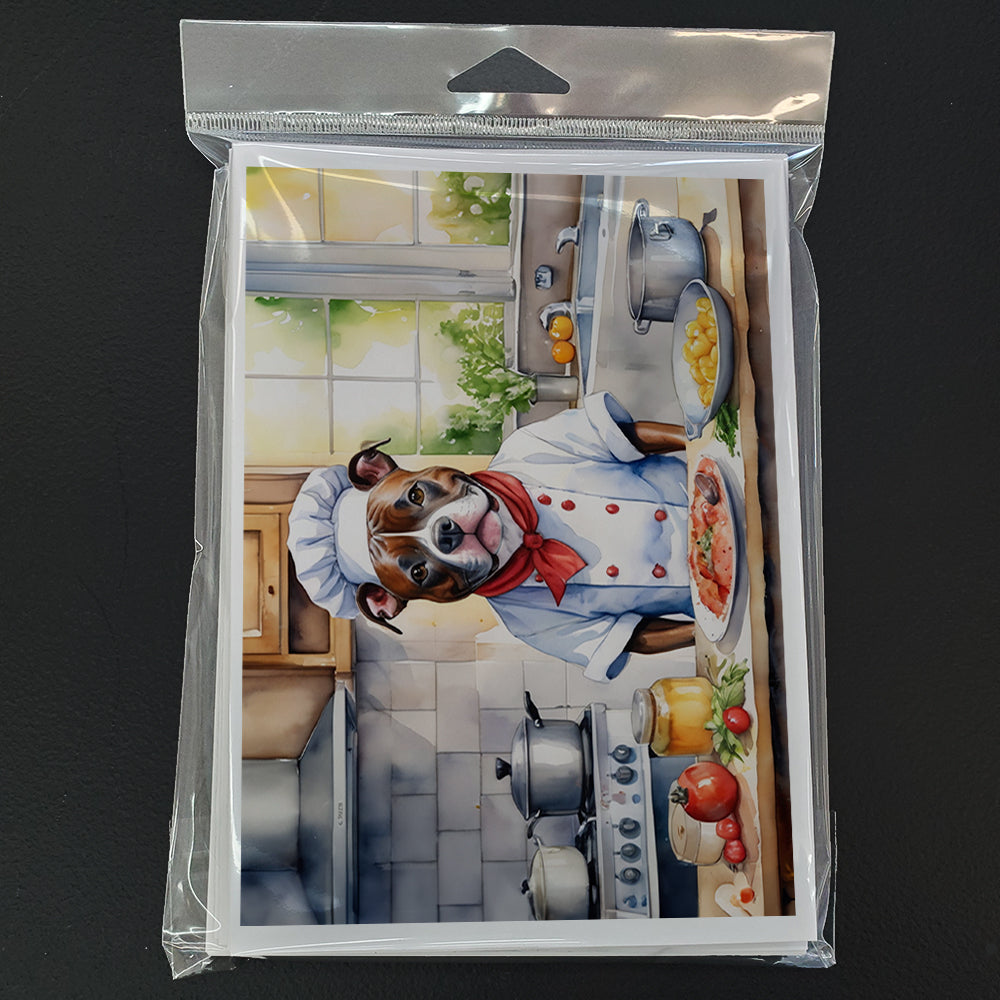 Staffordshire Bull Terrier The Chef Greeting Cards Pack of 8
