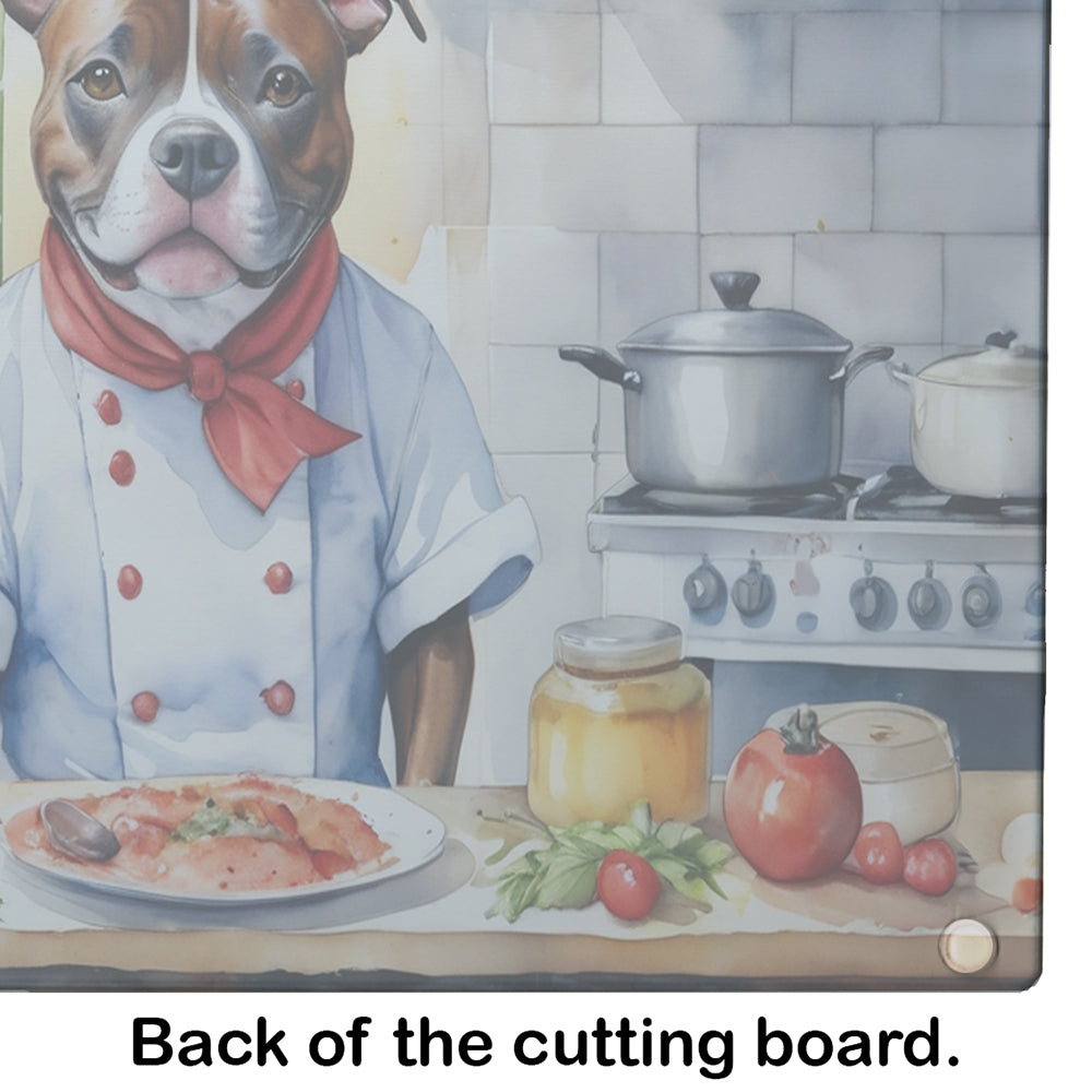 Staffordshire Bull Terrier The Chef Glass Cutting Board